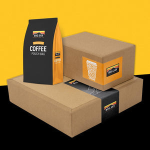 Big Jay vinyl decals on a cardboard box and mailer Box & Packaging Stickers image