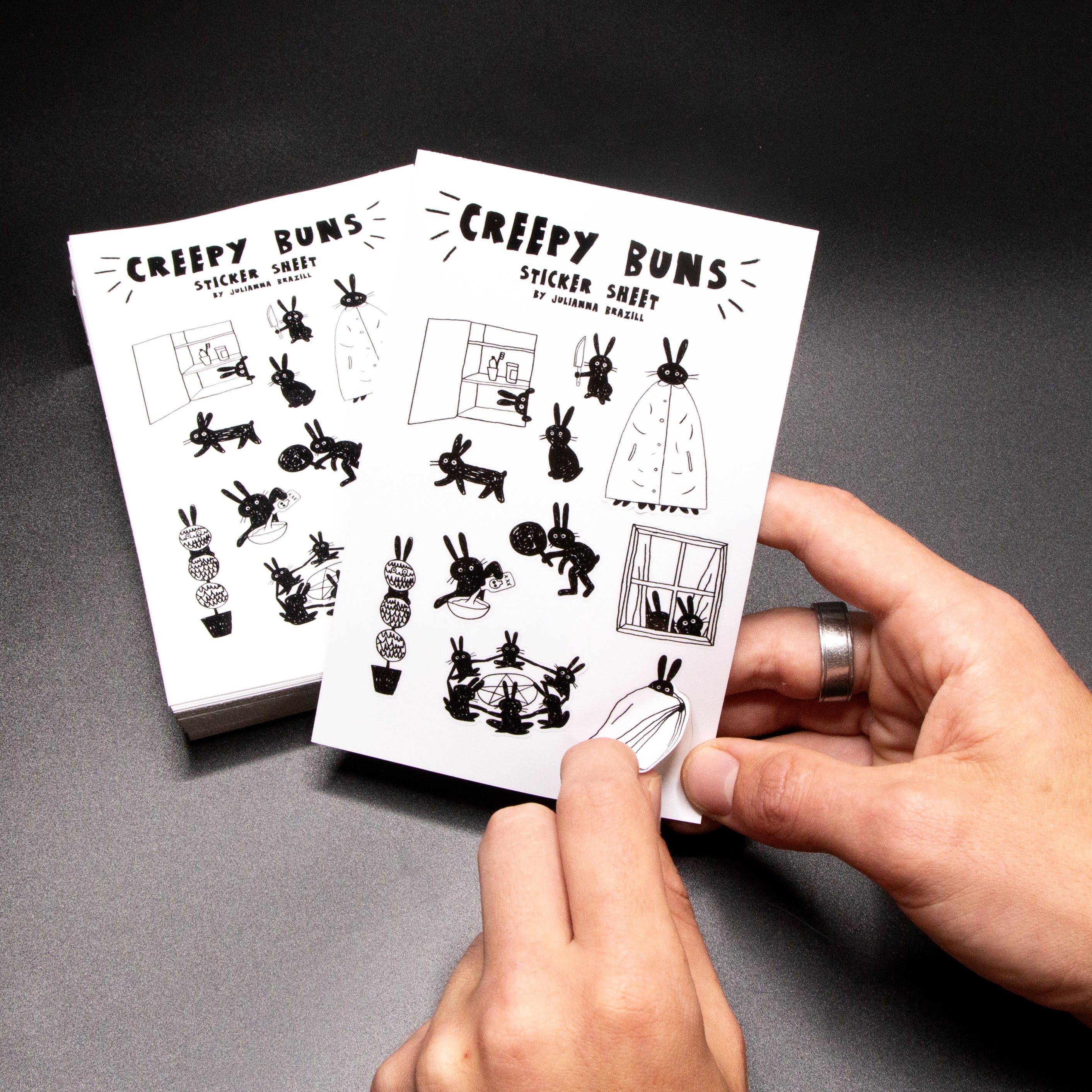 Creepy buns sticker sheets