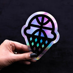 Ice cream cone iridescent holographic rainbow basketball