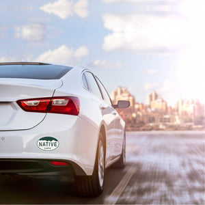 white sedan with Native Earth Euro sticker Euro Stickers image