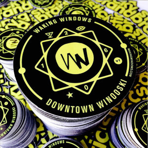 Waking Windows in Downtown Winooski custom band event sticker Band DJ & Music Event Stickers image