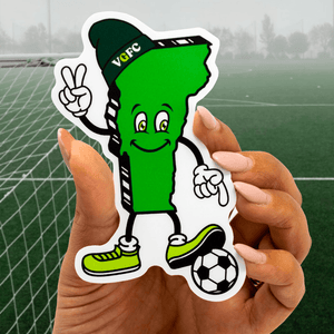 Soccer Club and Team Vinyl Sticker College Professional Vermont Green FC Soccer Ball State of Vermont Mascot Green Field Grass Net Goal Custom Soccer Club & Team Stickers image